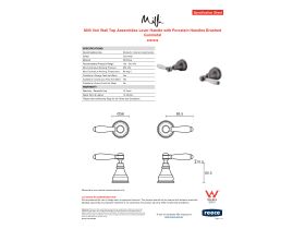 Specification Sheet - Milli Voir Wall Top Assemblies Lever Handle with Porcelain Handles Brushed Gunmetal