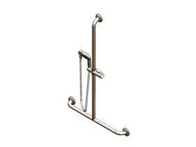 Enware Inverted T Handshower on Rail Stainless Steel