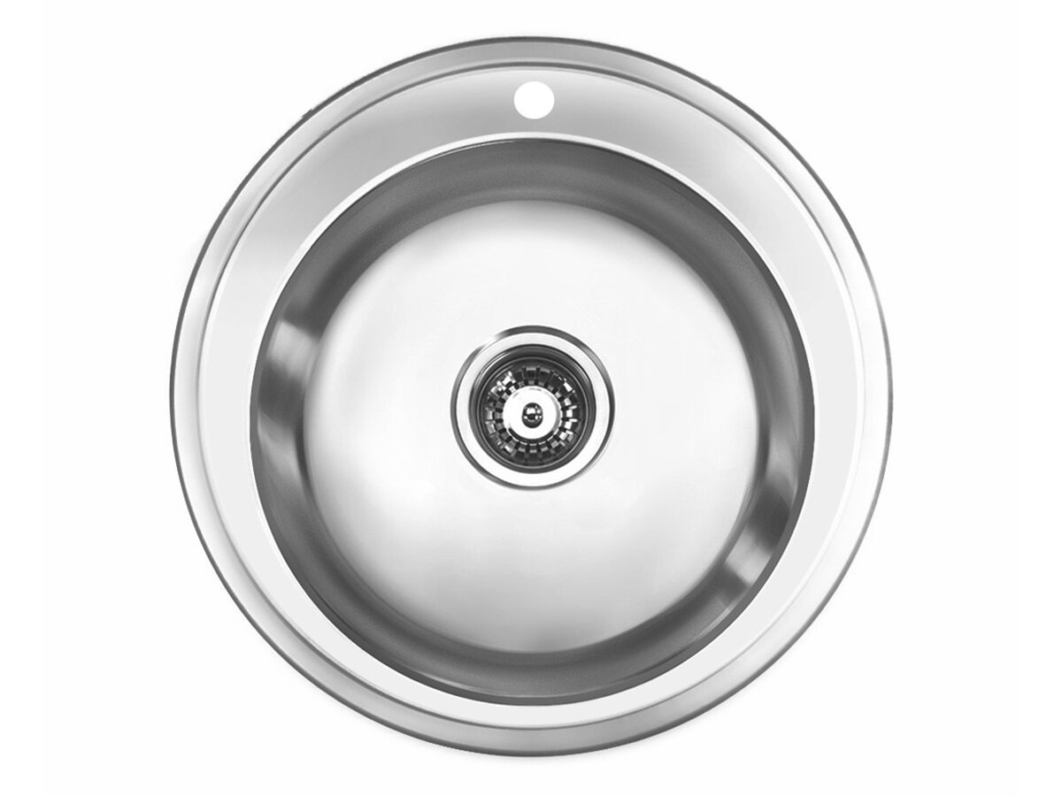 Posh Solus Round Sink 1 Taphole 500mm Stainless Steel