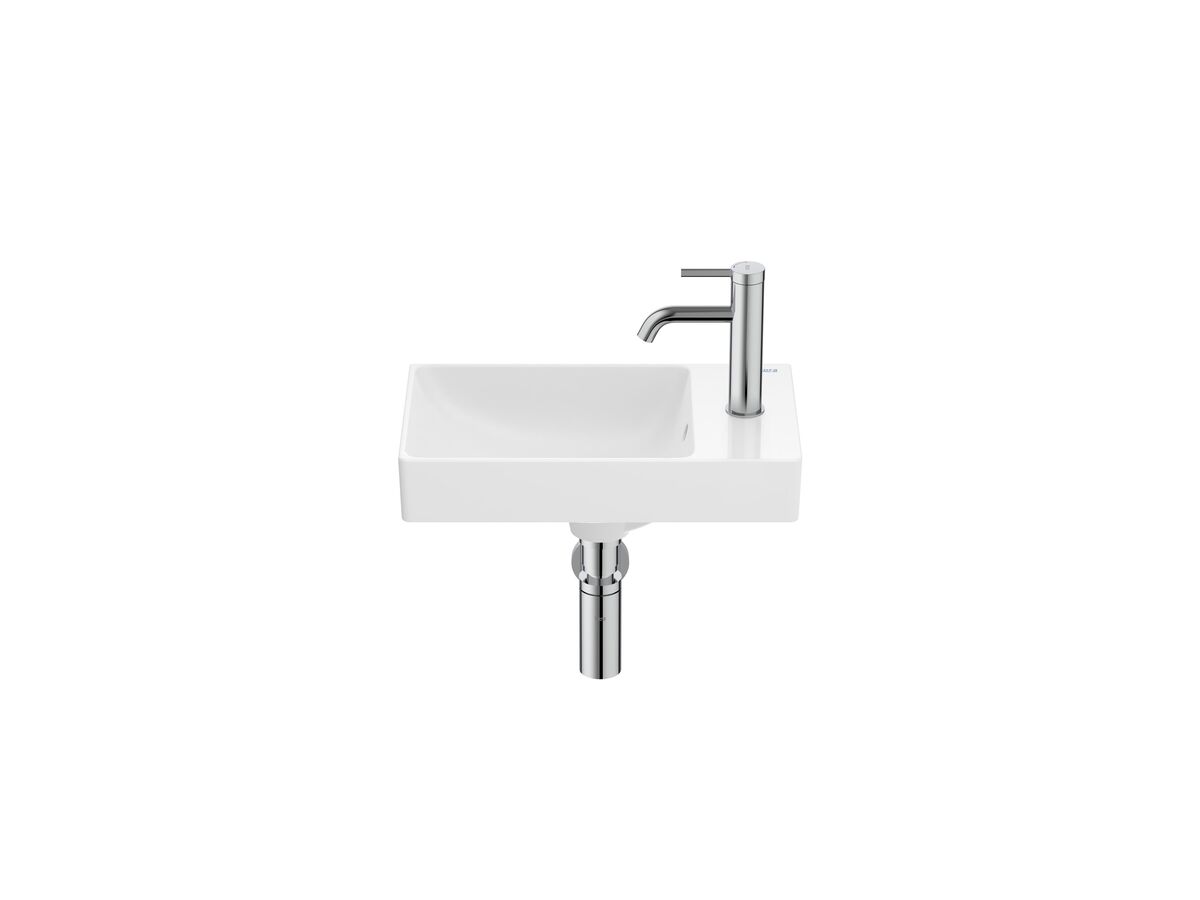 Roca Ona Wall hung Basin 450mm x 260mm 1 Taphole with Overflow White
