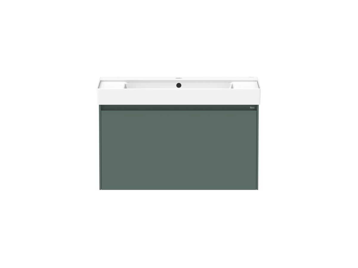 Roca Ona Vanity All Drawer Single Centre Bowl 800mm Matte Green