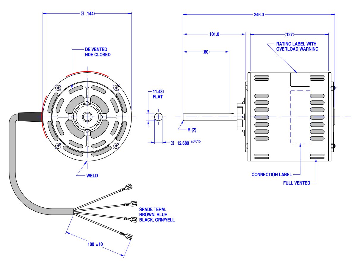 Fasco Fan Motor 240V Variable Speed 600W 80855BpvaA11S from Reece