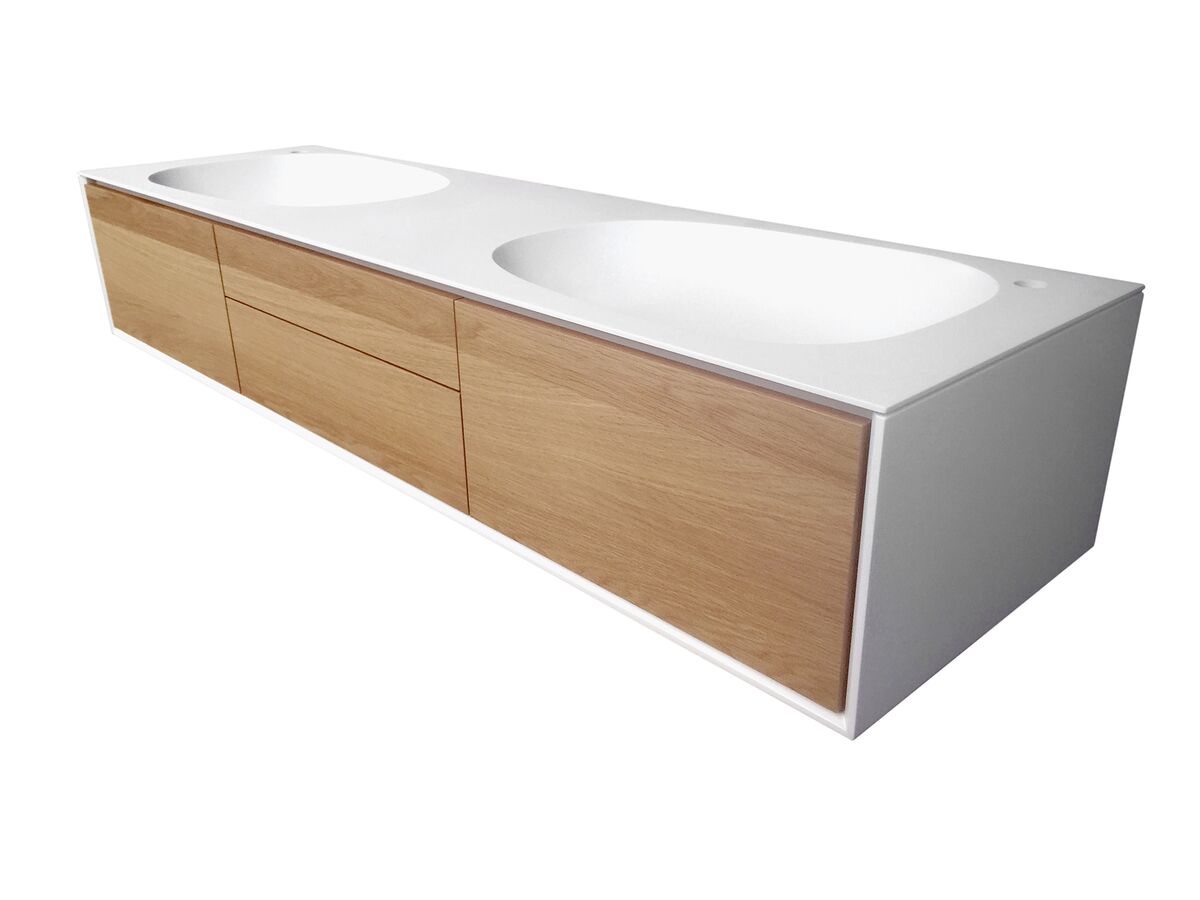 ISSY Glide 1751mm 2000mm Custom Wall Hung Vanity Unit Double Bowl 4