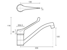 Posh Solus Sink Mixer Tap 150mm Lever Handle Chrome (4 Star)