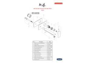 Component Listing - Milli Zato Bath Wall Mixer Set Matte Black