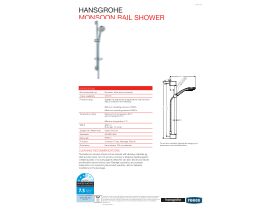Technical Guide - Hansgrohe Monsoon 3 Jet Rail Shower Chrome (3 Star)