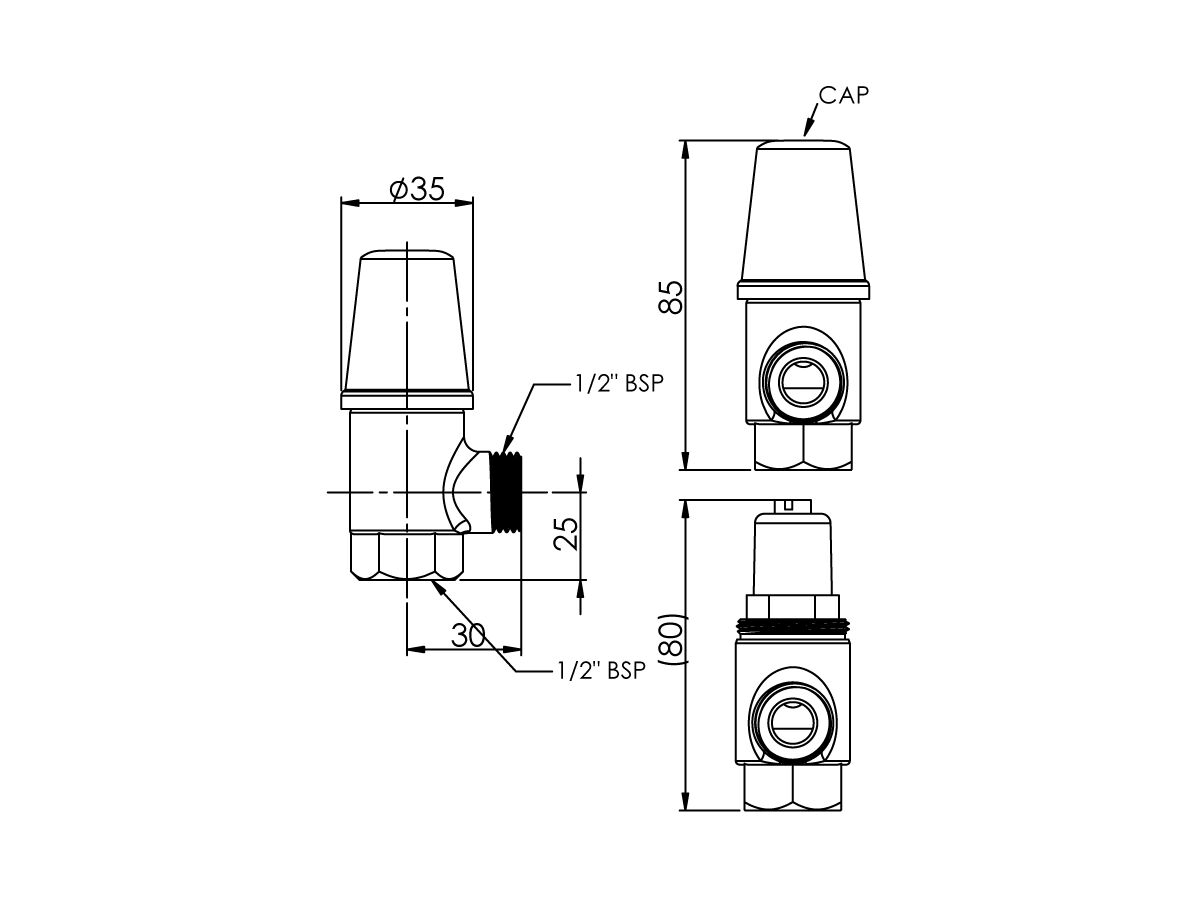 Enware Vandal Proof Screw Operated 15 Cistern Tap with Cover Jumper Valve