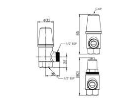 Enware Vandal Proof Screw Operated 15 Cistern Tap with Cover Jumper Valve