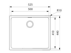 Franke Sirius SID110-50CB Tectonite Undermount Extended Single Bowl Sink Carbon Black