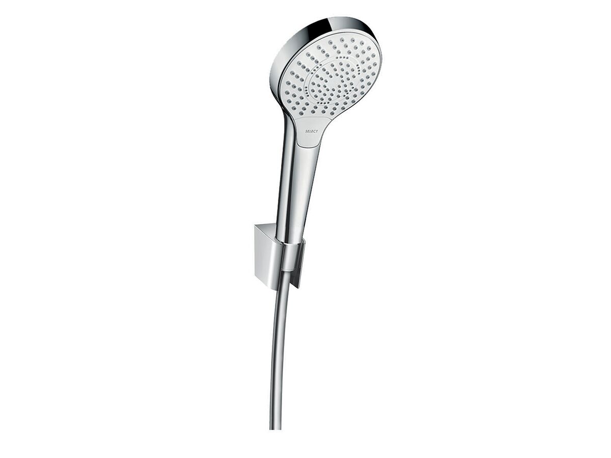 Hansgrohe Croma Select S Hand Shower with Wall Bracket White Chrome (3