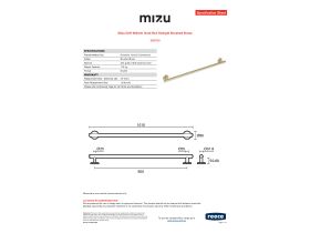 Specification Sheet - Mizu Drift 900mm Grab Rail Straight Brushed Brass