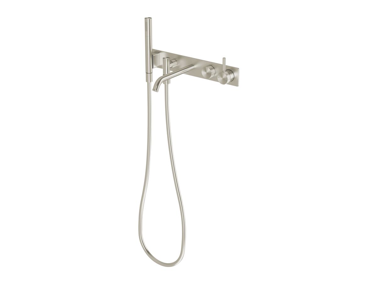 Hero - Milli Etch Bath Mixer Tap System with Hand Shower Brushed Nickel (3 Star)