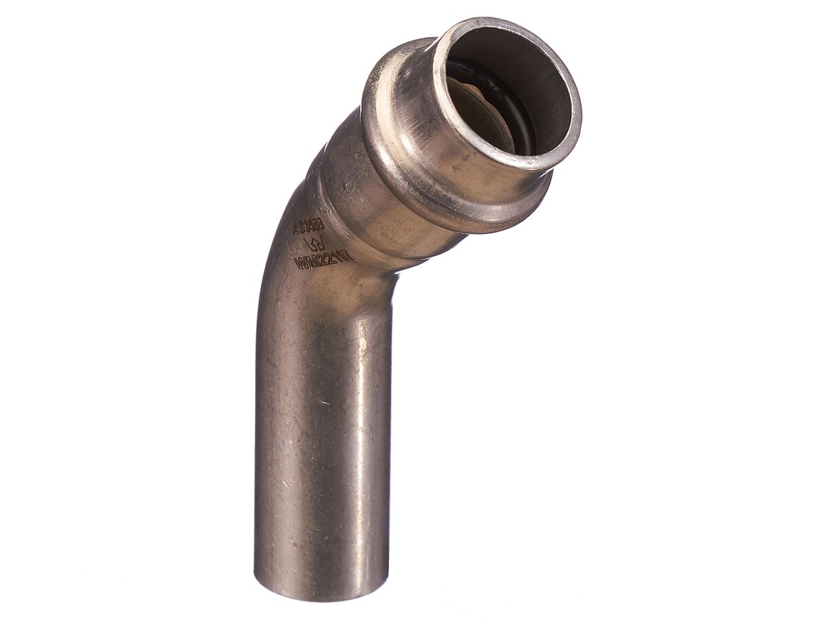 >B< Press Stainless Steel Elbow Plain End 45 Degree x 15mm