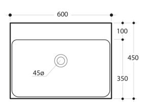 AXA Cento Wall Basin with Fixing No Taphole 600mm White
