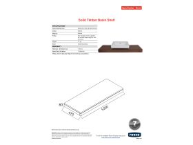 Specification Sheet - Solid Timber Basin Shelf 1200 - Walnut