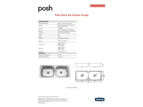 Technical Guide - Posh Solus Double Flat Rim Trough with Bypass 1 Taphole 90 Litres Stainless Steel