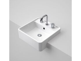 Caroma Carboni II Above Counter Basin with Overflow 3 Tapholes White