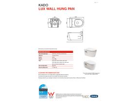 Technical Guide - Kado Lux Wall Hung Pan with Soft Close Quick Release Seat Thin White (4 Star)