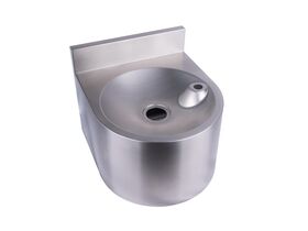 3Monkeez Stainless Steel Round Wall Mounted Hand Basin 215mm with Bubbler Landing