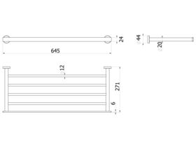 Milli Axon MK2 Towel Rack 645mm Chrome