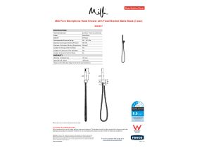 Specification Sheet - Milli Pure Microphone Handshower with Fixed Bracket Matte Black (3 Star)