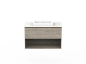 Posh Domaine Shelf All Drawer Wall Hung Vanity Unit