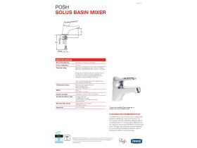 Technical Guide - Posh Solus Basin Mixer 115mm Chrome (4 Star)