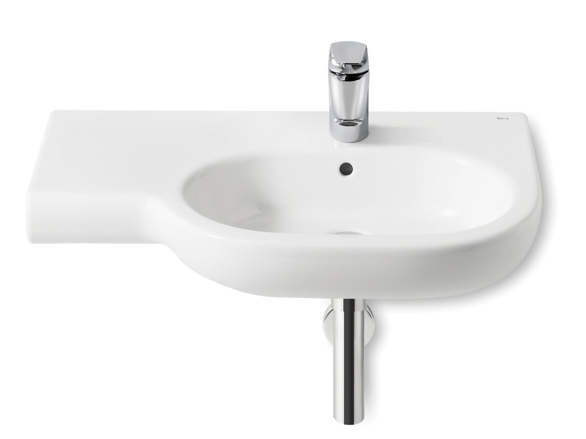 Roca Meridian Wall Basin Right Hand Bowl with Overflow 750mm 1 Taphole White