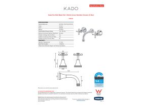 Specification Sheet - Kado Era Wall Basin Set 150mm Cross Handles Chrome (5 Star)