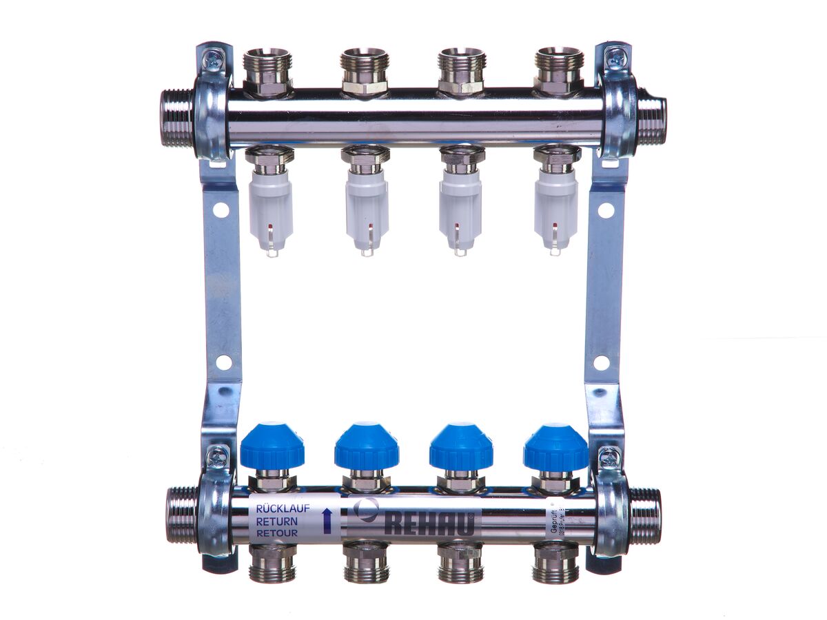 Rehau Manifold Flowmeter HKVD Stainless Steel 4 Circuits from Reece