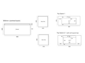 Tasca Slimline Wall Hung Vanity Unit Single Bowl 900mm