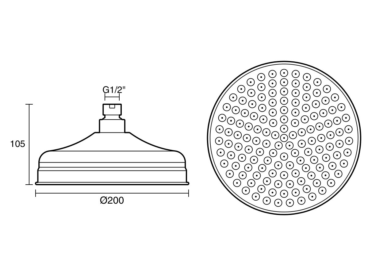 Milli Monument Edit Shower Rose Only 200mm Brushed Nickel (3 Star) from