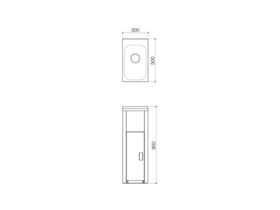 Clark Utility Mini Tub & Cabinet with Floor 16.5lt