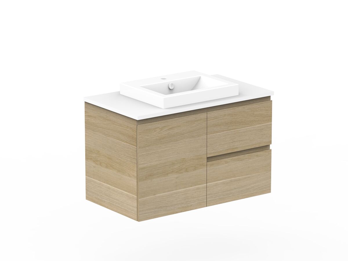 Posh Domaine Plus 900mm Wall Hung Vanity Unit Conventional Cherry Pie