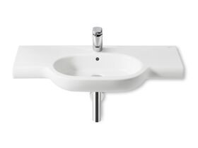 Roca Meridian Wall Basin Centre Bowl with Double Shelf 1 Taphole 1000 x 460mm White