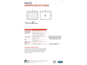 Technical Guide - Nikles Quatre 500 x 370 Overhead Shower (0 Star)