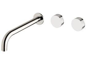 Milli Pure Wall Bath Hostess System 250mm Right Hand with Diamond Textured Handles Chrome