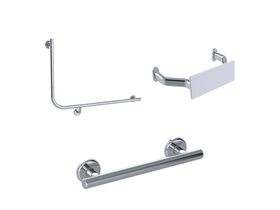 Mizu Drift 90 Degree Accessible WC Kit Right Hand Polished Stainless Steel