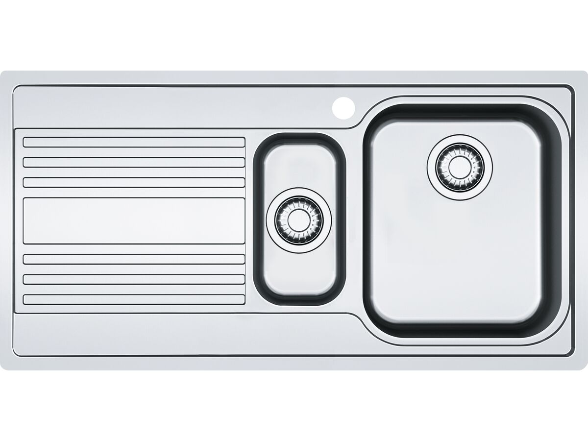 Franke Rapid RPX651 1 1/3 Bowl Inset Sink Right Hand Bowl Left Hand Drainer Stainless Steel