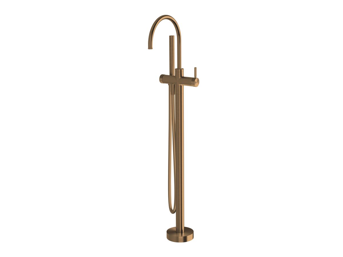 Hero - Milli Etch Floor Mounted Bath Mixer with Handshower Brushed Bronze