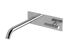 Hero - Milli Etch Progressive Wall Basin / Bath Mixer Tap Set with Square Backplate Chrome
