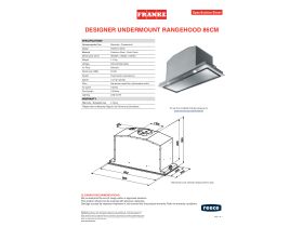 Specification Sheet - Franke Designer Undermount Rangehood 86cm Stainless Steel