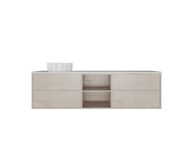 Kado Aspect 1800mm Wall Hung Vanity Unit with Shelf Single Bowl Thin Caesarstone Top