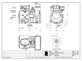 Technical Drawing - Tecumseh Semi Hermetic Compressor SH4567Z