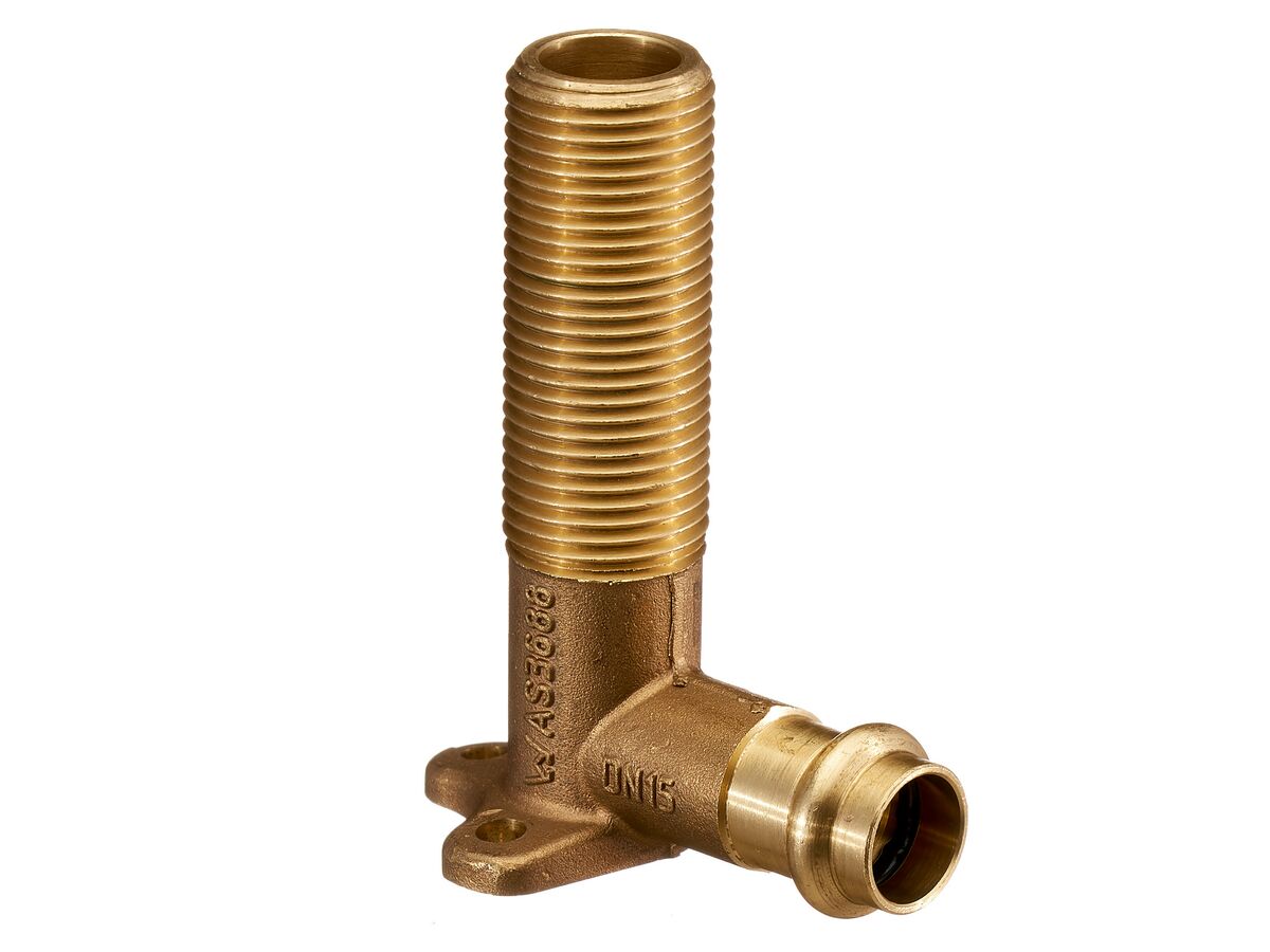 BPress Water Wall Plate Elbow 15mm x 15mm BSPM from Reece