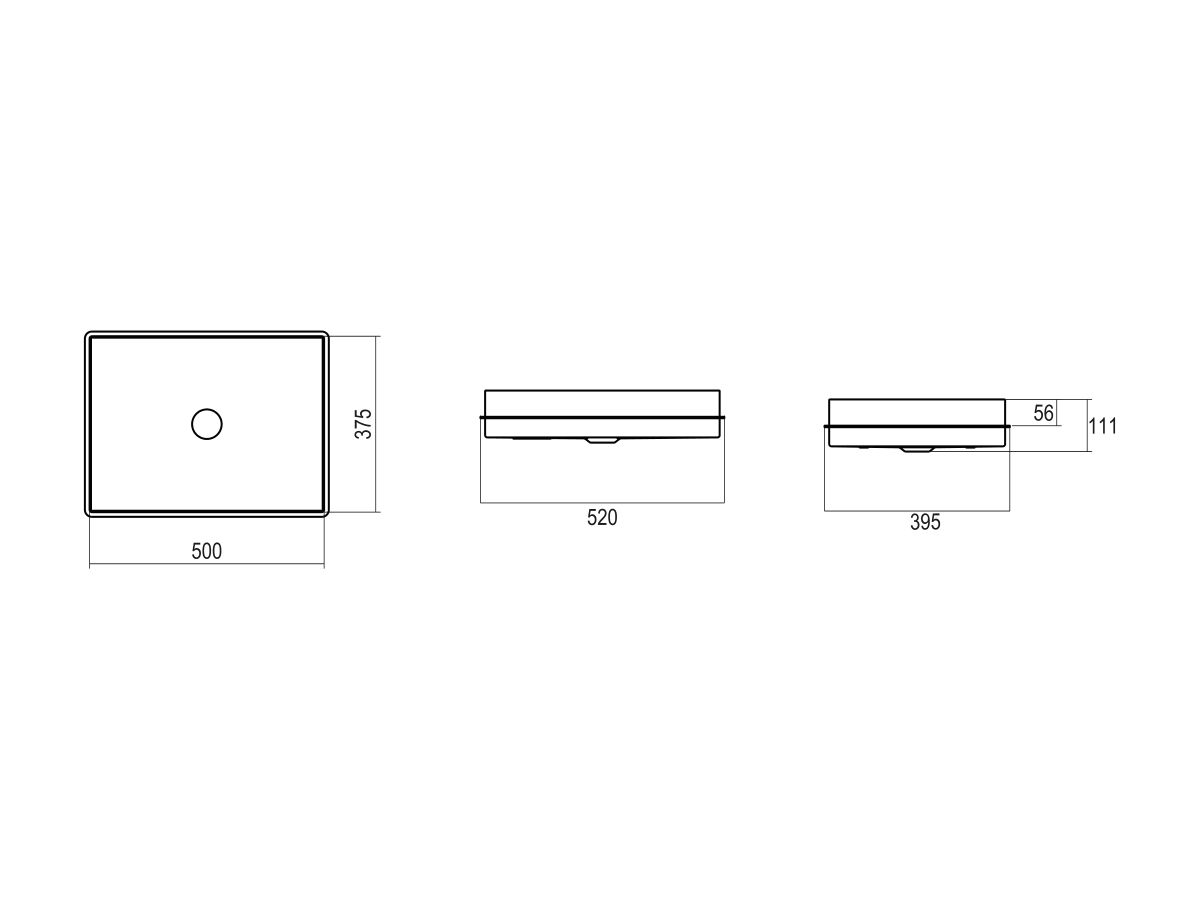 Alape Metaphor Semi Inset Basin 500mm White