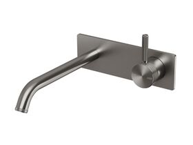 Supporting Image - Milli Etch Wall Basin/Bath Mixer Tap Trimset Square Backplate Brushed Gunmetal (6 Star)