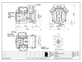 Technical Drawing - Tecumseh Semi Hermetic Compressor SH4620Z