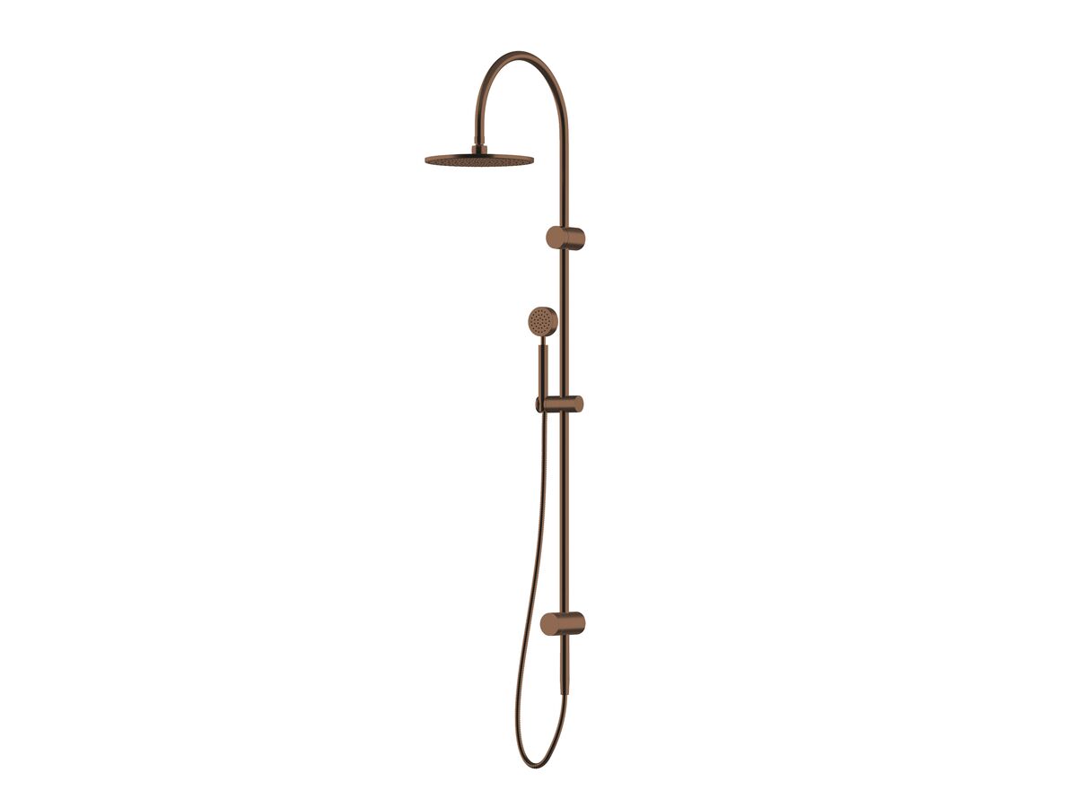 Milli Pure Twin Rail Shower 250mm Curved PVD Brushed Bronze (3 Star)
