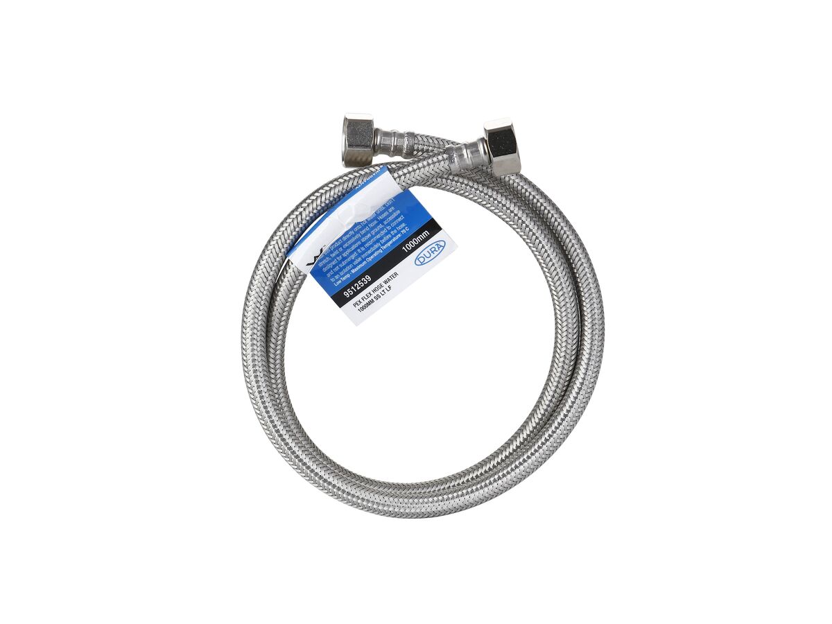 Dura Pex Flex Hose Water 1000mm Stainless Steel Low-Temp Lead Free